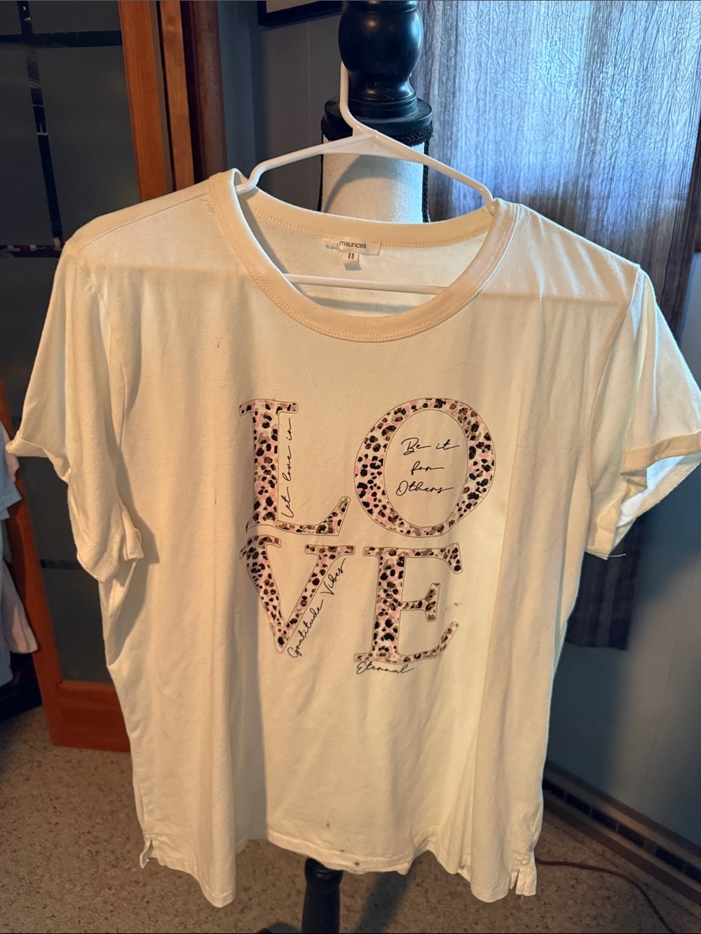 Maurices White Tee with Black Trim XXL